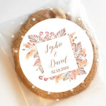 Pampas Grass Custom Name Date Round Circle Label Stickers Personalized Thank You Stickers for Bridal Shower Party Favors