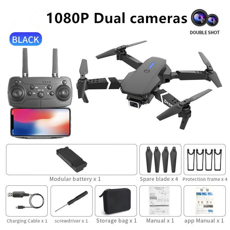 2021 NEW Drone 4k profession HD Wide Angle Camera 1080P WiFi fpv Drone Dual Camera Height Keep Drones Camera Helicopter Toys
