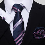 Fashion Brand Nice Handmade Silk Tie Handkerchief Cufflink Set For Men Necktie Orange Paisley Shirt Accessories lover&#39;s day