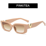 HOOBAN 2022 Fashion Cat Eye Sunglasses Luxury V Sun Glasses For Ladies Classic Rectangle Driving Eyewear UV400