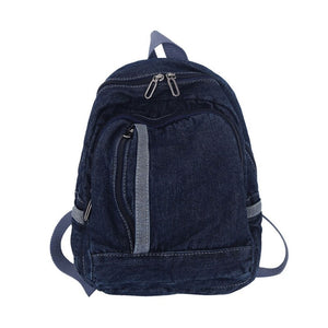 All-match Rucksack Denim Daypack Double Shoulder School Bag Blue Jean Backpack Schoolbag for Women Girls Shopping