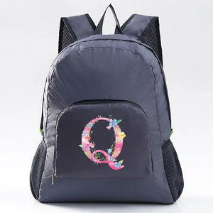 Unisex Lightweight Outdoor Backpack Portable Foldable Outdoor Camping Hiking Travel Daypack Women Pink Letter Pattern Sport Bags