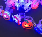 5/10/15/20pcs Halloween Decorations Creative Cute Glowing Ring Pumpkin Ghost Skull Rings for Kids Gifts Halloween Party Supplies
