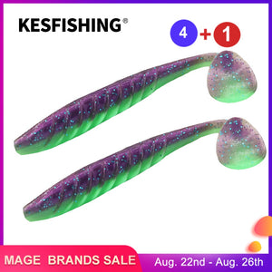 KESFISHING Pesca Fishing Lure Ripple Shad 4 inch4.7g 5 inch9g Isca Artificial Silicone Bait Shrimp Smell Add Salt Free shipping