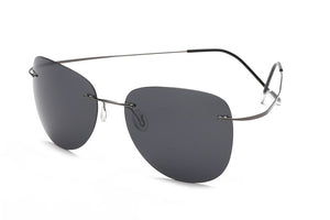 100% Titanium Polarized sunglasses Polaroid super Light Brand Designer Rimless Polaroid Gafas Men Sun glasses eyewear