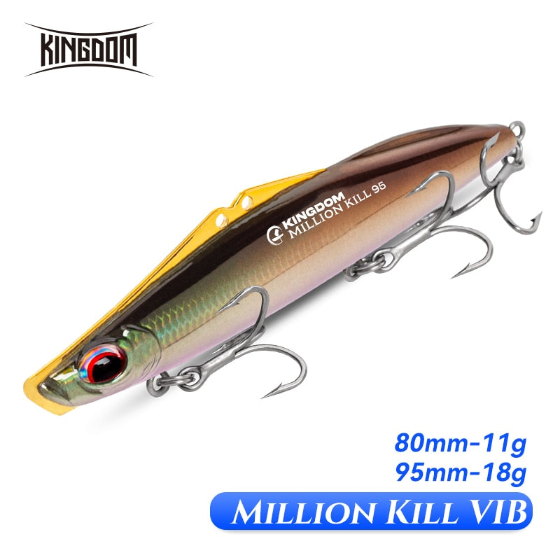 Kingdom Million Kill Vibration Fishing Lures 11g 18g Long Casting Sinking Hard Baits Artificial Bait Bass Pike Fishing Tackle