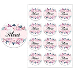 Merci Stickers Labels for Parties Wedding Small Business Stickers Packaging Seal Labels Thank You Stickers Baking Gift Bag