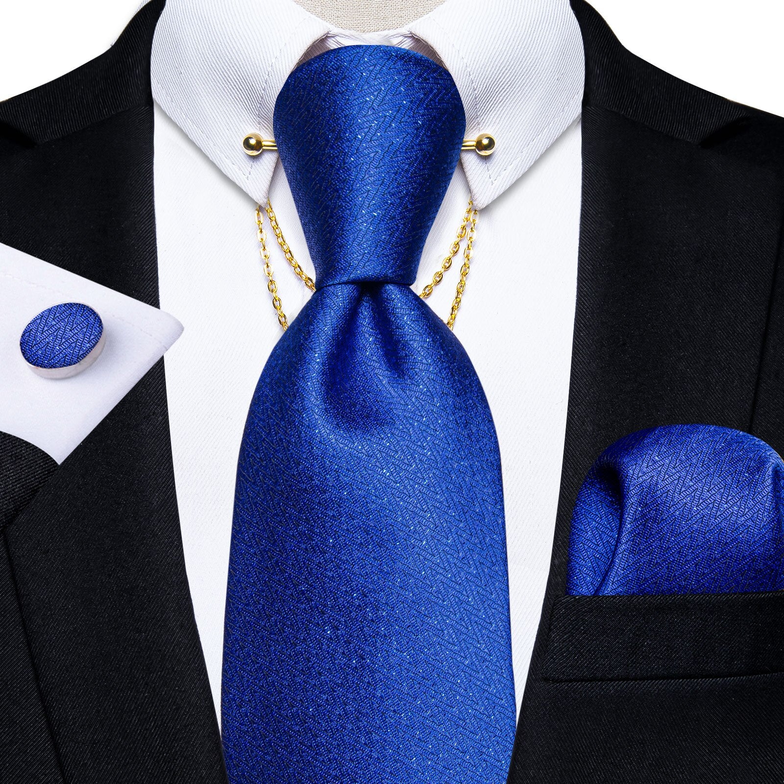 Luxury Black Gold Paisley Silk Ties For Men 8cm Men&#39;s Wedding Neck Tie Pocket Square Cufflinks Set Collar Pin Men&#39;s Gift