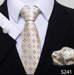 Fashion Brand Nice Handmade Silk Tie Handkerchief Cufflink Set For Men Necktie Orange Paisley Shirt Accessories lover&#39;s day