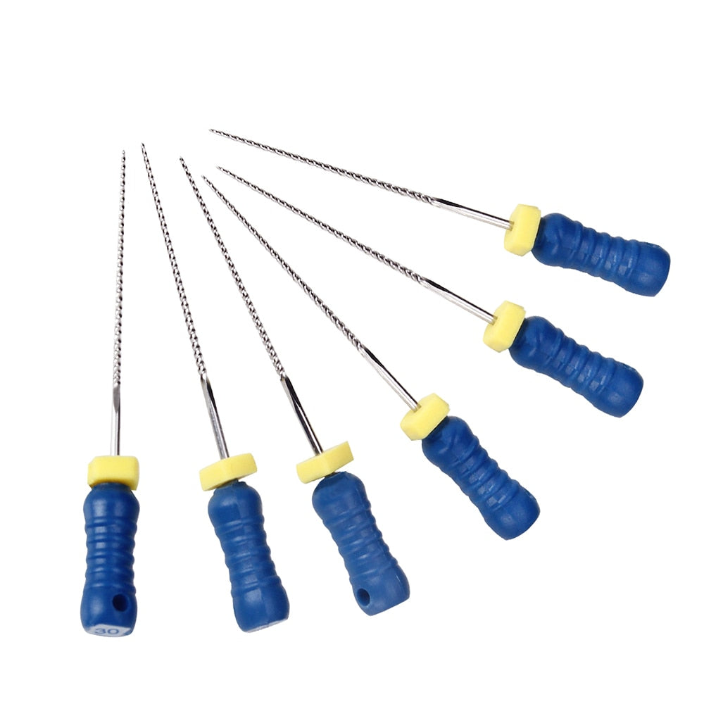 6Pcs/Pack AZDENT Dental Hand Use K-Files 25mm Stainless Steel Endodontic Root Canal Files Dentist Tools Dental Lab Instruments