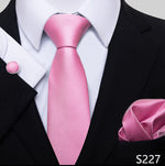 Fashion Brand Nice Handmade Silk Tie Handkerchief Cufflink Set For Men Necktie Orange Paisley Shirt Accessories lover&#39;s day