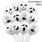 12/1PCS Halloween Ghost Balloons Toys Spider Witch Bat Pumpkin Skeleton Horror Halloween Party Decoration Festival Party Supply