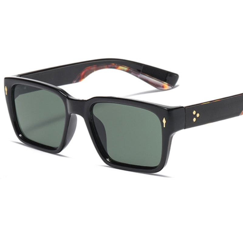 RBROVO 2022 Male Vintage Sunglasses Men Small Rectangle Glasses Men/Women Brand Designer Eyewear Black Gafas De Sol Hombre UV400