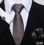 Fashion Brand Nice Handmade Silk Tie Handkerchief Cufflink Set For Men Necktie Orange Paisley Shirt Accessories lover&#39;s day