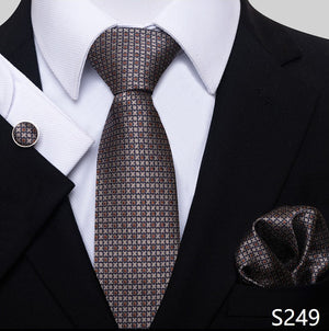 Fashion Brand Nice Handmade Silk Tie Handkerchief Cufflink Set For Men Necktie Orange Paisley Shirt Accessories lover&#39;s day