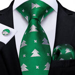 Mens Christmas Tie Set Red Blue 8cm Wide Silk Neck Tie Gift For Men Wedding Accessories