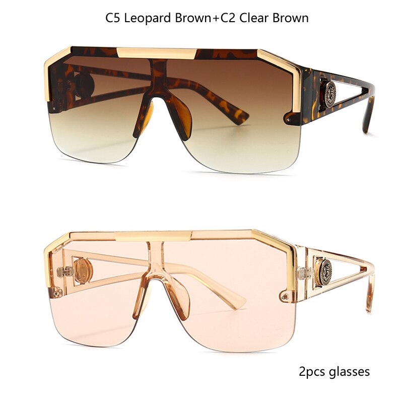 2021 New Fashion Big Square Sunglasses Men Style Gradient Trendy Driving Retro Brand Design Sun Glasses UV400 Wholesale Dropship