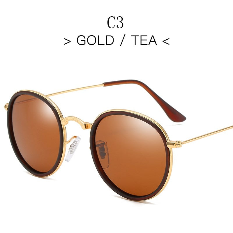 2020 Round Polarized Sunglasses Men Polaroid Sun Glasses Women Metal Frame Black Lens Eyewear Driving Goggles UV400
