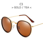 2020 Round Polarized Sunglasses Men Polaroid Sun Glasses Women Metal Frame Black Lens Eyewear Driving Goggles UV400