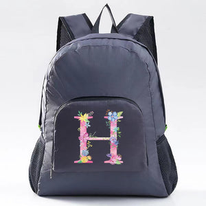 Unisex Lightweight Outdoor Backpack Portable Foldable Outdoor Camping Hiking Travel Daypack Women Pink Letter Pattern Sport Bags