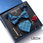 Mix Colors 2021 New Style Silk Classic Wedding Gift Tie Pocket Squares Set Necktie Box Black Suit Accessories Solid Men