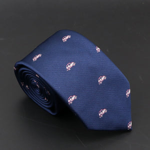 New Blue Printed Men&#39;s Tie Novelty Animal Fruit Pattern Neck Ties S lim Jacquard Woven High Quality Gravatas Accessories For Men