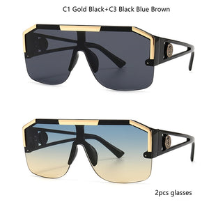 2021 New Fashion Big Square Sunglasses Men Style Gradient Trendy Driving Retro Brand Design Sun Glasses UV400 Wholesale Dropship