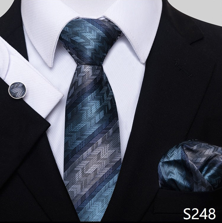 Fashion Brand Nice Handmade Silk Tie Handkerchief Cufflink Set For Men Necktie Orange Paisley Shirt Accessories lover&#39;s day