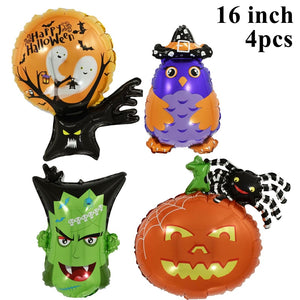 12/1PCS Halloween Ghost Balloons Toys Spider Witch Bat Pumpkin Skeleton Horror Halloween Party Decoration Festival Party Supply