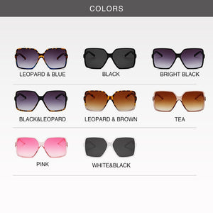 Sunglasses Women 2022 UV400 Street Shooting Decorative Sunglasses Retro Gradient Color Big Frame Glasses