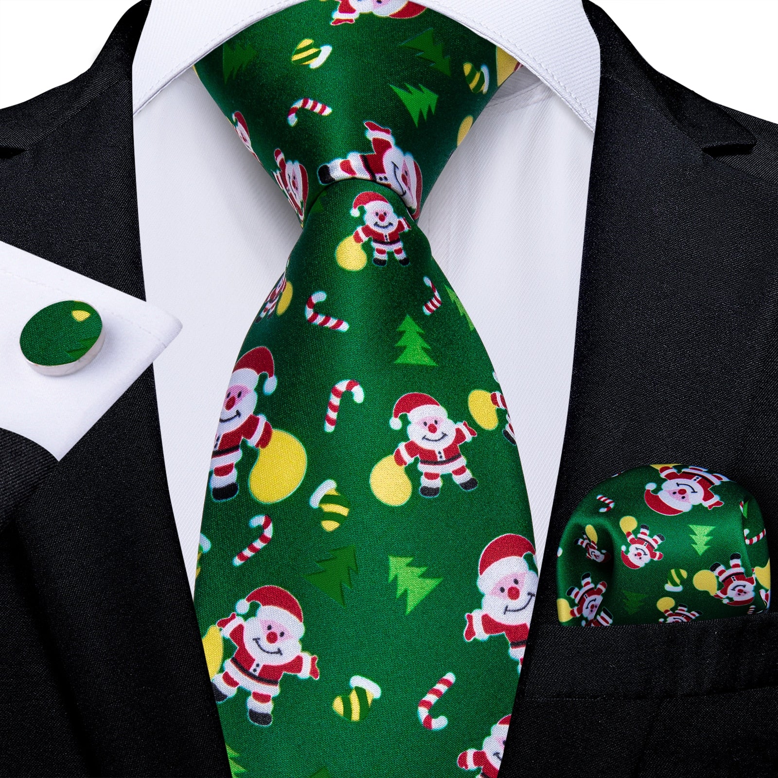 Mens Christmas Tie Set Red Blue 8cm Wide Silk Neck Tie Gift For Men Wedding Accessories