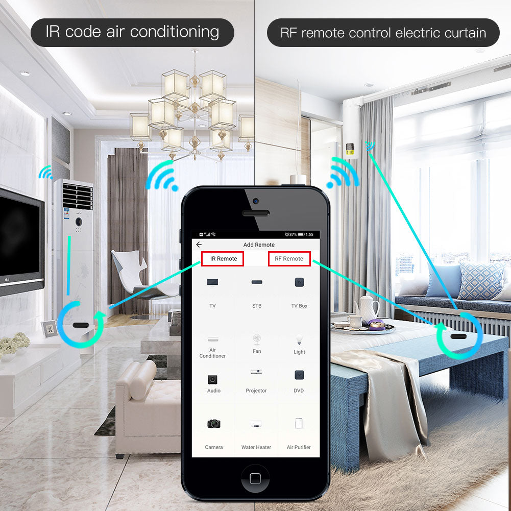 2021 New WiFi RF IR Universal Remote Controller RF Appliances Appliances Tuya Smart Life App Voice Control via Alexa Google Home