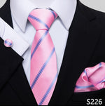 Fashion Brand Nice Handmade Silk Tie Handkerchief Cufflink Set For Men Necktie Orange Paisley Shirt Accessories lover&#39;s day