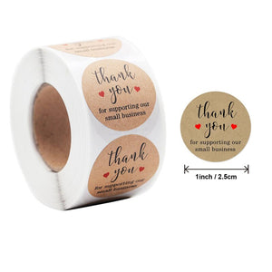 Thank you craft stickers Heart Handmade Cake decoration cookie Sealing Label Kraft Sticker Baking DIY Gift Stickers Party