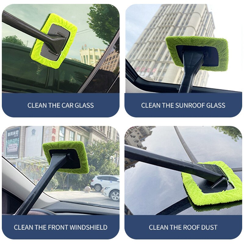 Car Window Cleaner Brush Windshield Cleaning Wash Tool Inside Interior Auto Glass Wiper With Long Handle Car Accessories