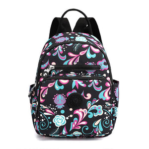 Vento Marea Mini Backpack 2021 Flower Printing Women Shoulder Bag Preppy Style Waterproof Nylon Female Rucksack Purses For Girls