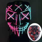 Halloween Neon Led Purge Mask Masque Masquerade Party Masks Light Luminous In The Dark Funny Masks Cosplay Costume Supplies