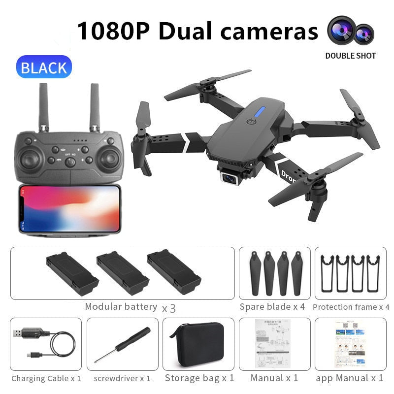 2021 NEW Drone 4k profession HD Wide Angle Camera 1080P WiFi fpv Drone Dual Camera Height Keep Drones Camera Helicopter Toys