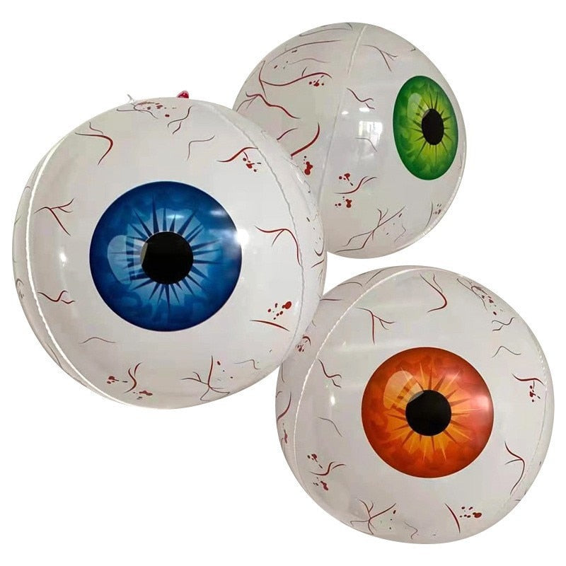 Halloween Inflatable Eyeball Decor Remote Control 55*55 cm Led Luminous Eyeball Halloween Theme Eyeballs Outdoor Party Decor