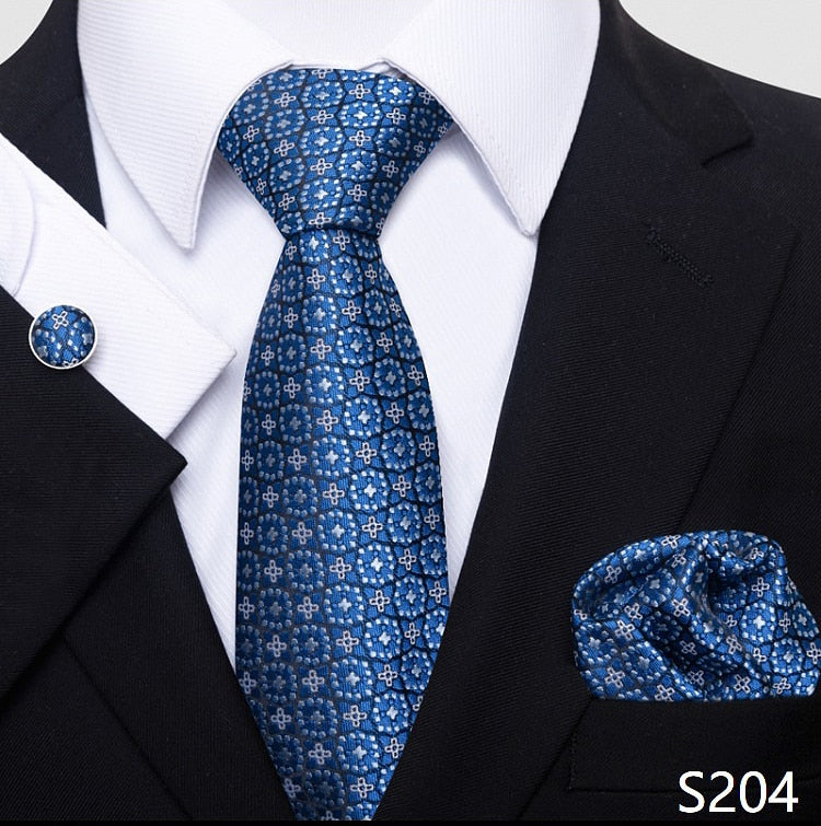 Fashion Brand Nice Handmade Silk Tie Handkerchief Cufflink Set For Men Necktie Orange Paisley Shirt Accessories lover&#39;s day