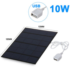 20W Portable Solar Panel Generator 5V USB DIY Cell Battery Charger for Power Bank Outdoor Travel Camping Sunlight 10W 8W 3W 2W