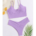 Sexy Women High Waist Bikinis 2 Piece Swimsuit Bandeau Swimwear Female Thong Brazilian Biquini Push Up Bikini Set Bathing Suit