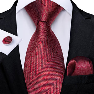 New Design Wedding Men Tie Red  Solid Striped Paisley Neckties For Men Business Dropshipping DiBanGu Hanky Cufflinks Tie Set