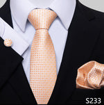 Fashion Brand Nice Handmade Silk Tie Handkerchief Cufflink Set For Men Necktie Orange Paisley Shirt Accessories lover&#39;s day
