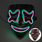 Halloween Neon Led Purge Mask Masque Masquerade Party Masks Light Luminous In The Dark Funny Masks Cosplay Costume Supplies