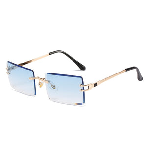 2022 New Rimless Rectangle Sunglasses for Women Fashion Frameless Square Glasses for Men Ultralight UV400 Eyewear Unisex Shades