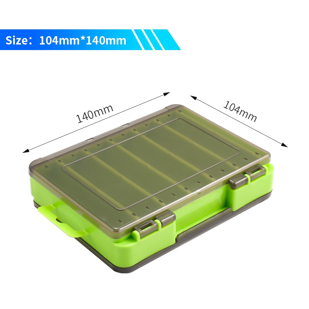 Fishing Tackle Box Lure Storage 14 Compartments Double Sided Open Case Strength Container Baits Gear Accesorios Pesca Tools Set