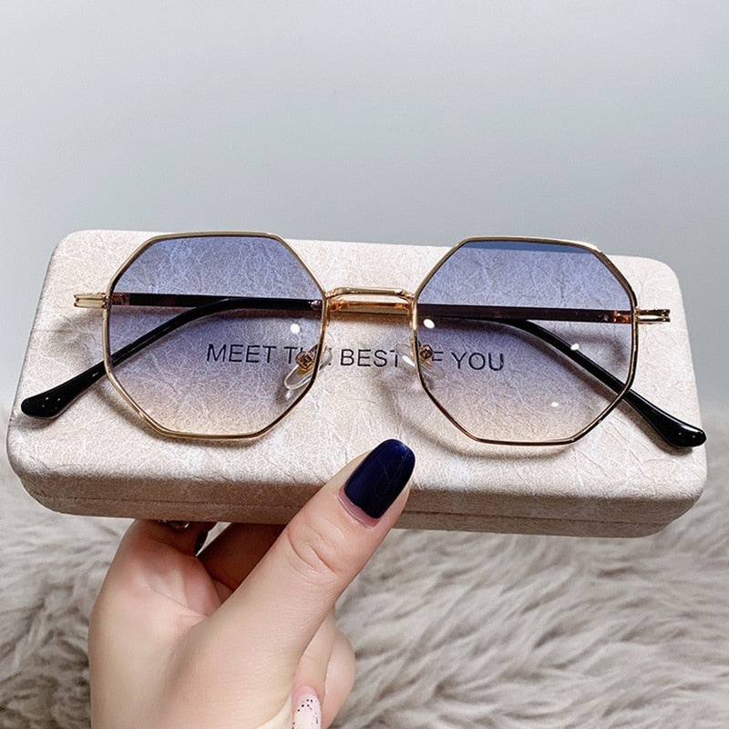 Trend Square Sunglasses Luxury Brand Sun Glasses Women Men Fashion Small Frame Polygon Sun Mirror Gradient Men&#39;s Gafas De Sol UV