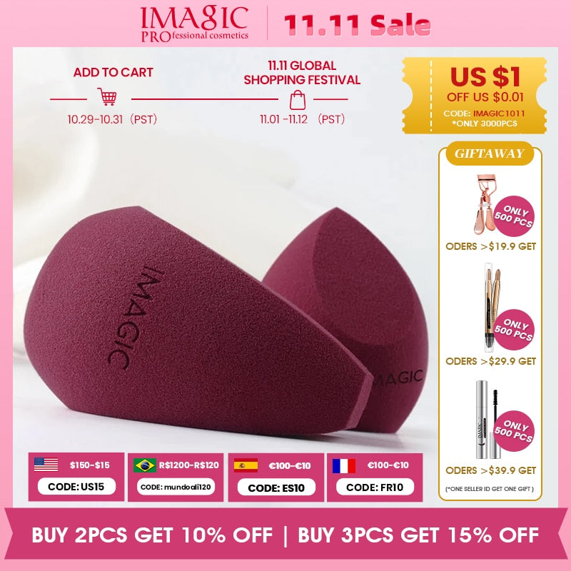 IMAGIC Beauty Sponge Face Wash Puff Gourd Water Drop Wet And Dry Makeup Tool