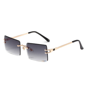 2022 New Rimless Rectangle Sunglasses for Women Fashion Frameless Square Glasses for Men Ultralight UV400 Eyewear Unisex Shades